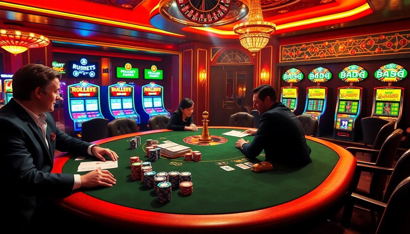Players at a poker table enjoying a thrilling game, part of the prestigious tr88 com casino experience.