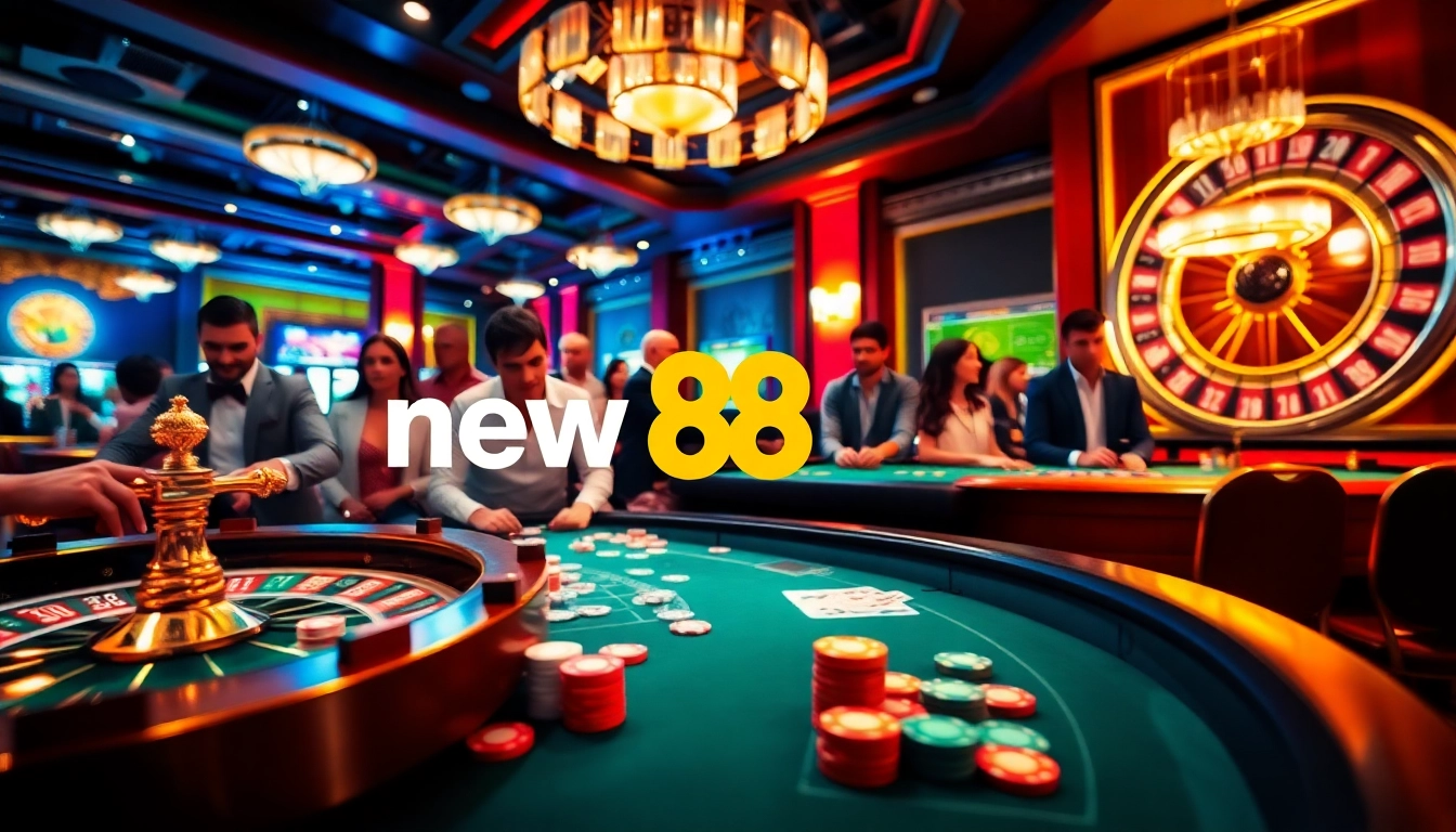 Engage in thrilling poker action at new 88 casino with vibrant chips and cards in play.