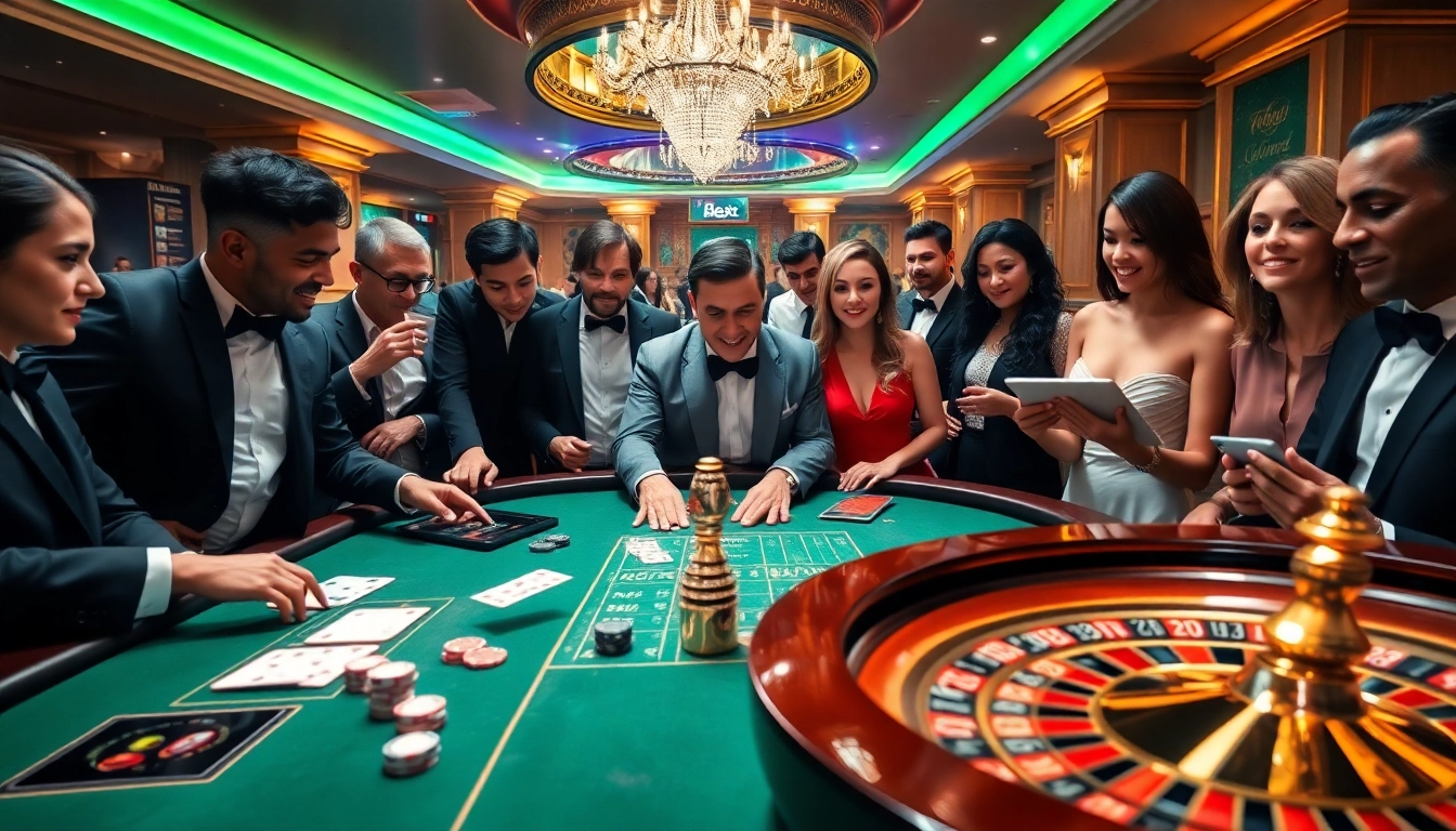 High-stakes betting excitement at https://m88zo.com/ featuring poker chips and a roulette wheel.