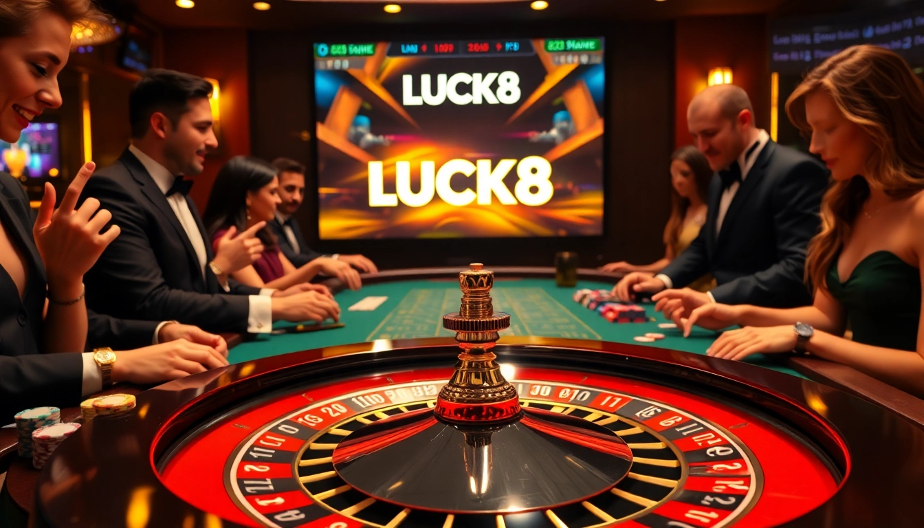 Experience thrilling gameplay at LUCK8 with a vibrant casino atmosphere and eager players.